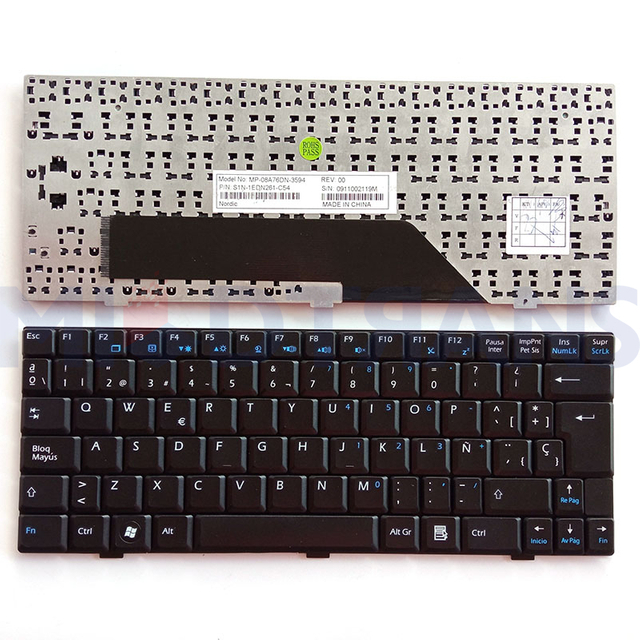 SP Keyboard For MSI U100 V022322AK1 V022322BK1 V022322BS1 S1N-1UUS2D1-SA0 Spanish