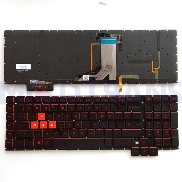 New US for HP Omen 17AN 17-AN TPN-Q195 15-CE Q194 English Red Backlit Laptop Keyboard