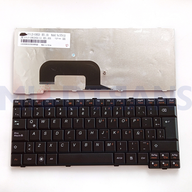 LA Latin Laptop Keyboard for Lenovo S12 K23 K26 Black Layout