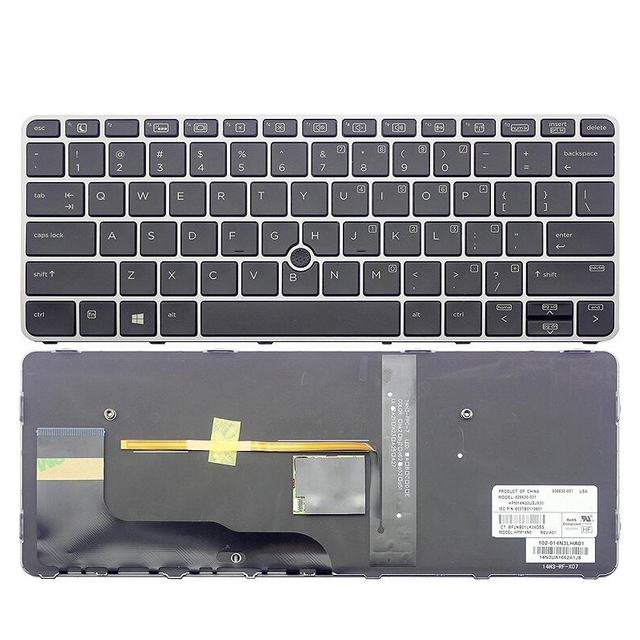 New US Laptop Keyboard For HP 820 G3 Silver English Laptop Keyboard Layout