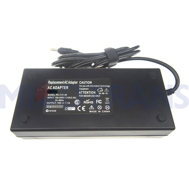 For HP 19V 7.1A 5.5*2.5mm Laptop Adapter