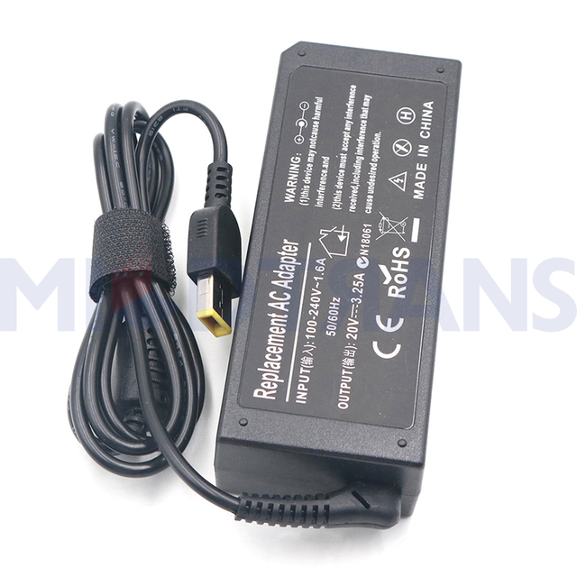 For Lenovo 20V 3.25A USB 65W Laptop Adapter