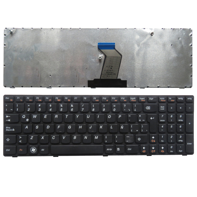 New Spanish Keyboard For Lenovo G570 G770 Z565 G575 G780 Laptop Keyboard With Frame SP Keyboard
