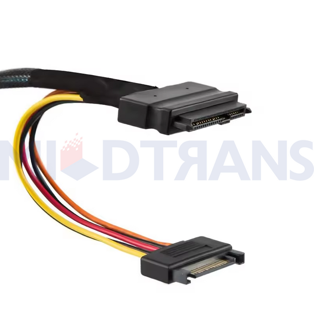 Internal Mini SAS SFF-8643 to U.2 SFF-8639 NVMe SSD Cable Male SATA Power Connector Cable