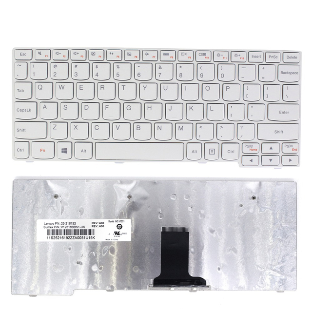 Factory Price Fit For Lenovo S10-3 US Laptop Keyboard White Replacement Pars