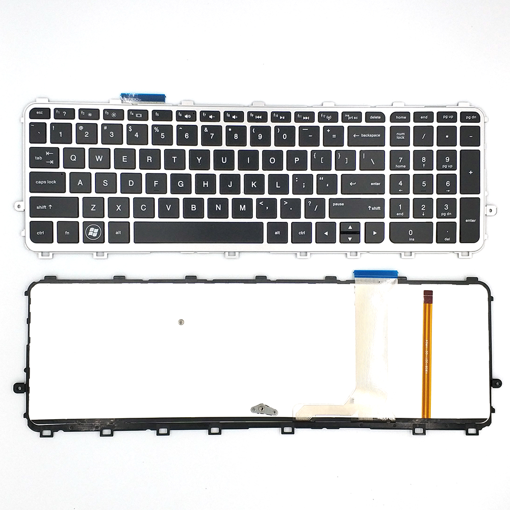 Hot Selling Notebook Laptop Keyboard For HP 15-J Silver Frame With Backlight US Layout Keyboard