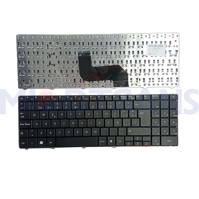 New Laptop Keyboard Replacement for Gateway NV52 NV53 NV54 NV56 Laptop SP Keyboard Layout