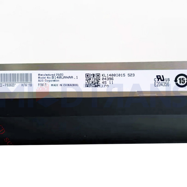 14.0" B140UANAA.1 Laptop Screen Replacement Display 1920(RGB)*1200 30 Pins 60Hz Slim 300 Cd/m² Laptop Lcd Screen