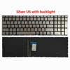 For HP Pavilion 15-DA 15-DB 15-DX 250 G7 255 G7 Laptop Keyboard US Layout Backlit Black Silver L20300-001