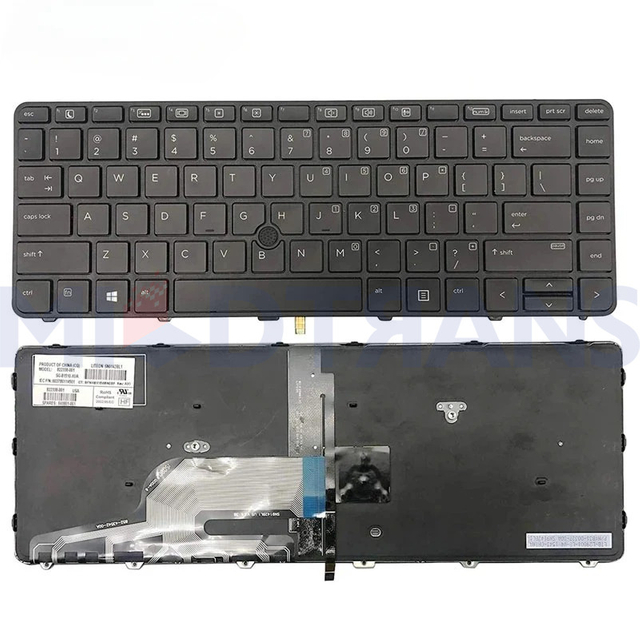 US Layout Backlit Keyboard with Pointer for HP ProBook 640 G2